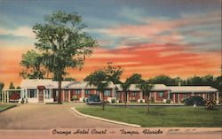 Orange Hotel Court Postcard