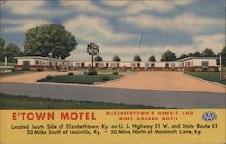 E'Town Motel Elizabethtown, KY Postcard Postcard Postcard