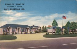 Sunset Motel, Highway 61 North Cape Girardeau, MO Postcard Postcard Postcard