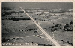 National Guard Trucks Speed Over PA Turnpike Postcard