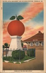The Big Apple Monument and Railroad Station Cornelia, GA Postcard Postcard Postcard