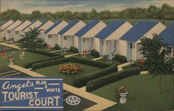 Angel's Blue & White Tourist Court Postcard