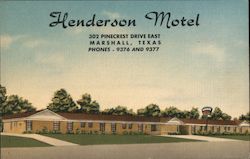 Henderson Motel Marshall, TX Postcard Postcard Postcard