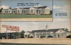 Skippers New Truck Stop and Motel Postcard