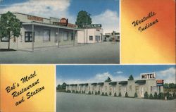Bob's Motel Restaurant and Station Westville, IN Postcard Postcard Postcard