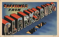 Greeting from Clarksburg West Virginia Postcard Postcard Postcard