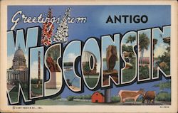 Greetings from Antigo, Wisconisn Postcard