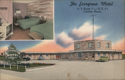 The Evergreen Motel Carlisle, PA James E. Hess Postcard Postcard Postcard