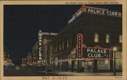 The Bright Lights on Center Street Reno, NV Postcard Postcard Postcard