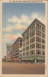 12th and Main Looking North Postcard