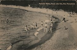 Peninsula Bathing Beach, Lake Erie Postcard
