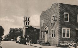 Post Office and Keystone Fire Hall Postcard
