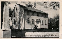 Old Narragansett Church Built 1707, Moved to Wickford 1800 Postcard