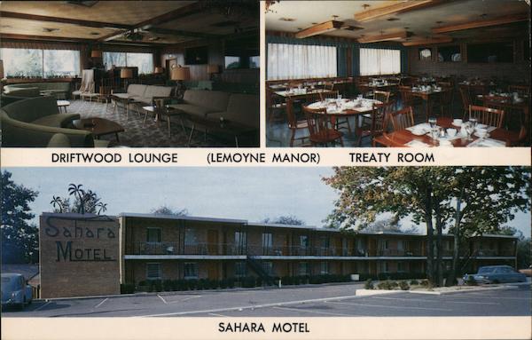 Sahara Motel - Driftwood Lounge & Treaty room of Lemoyne Manor Liverpool New York
