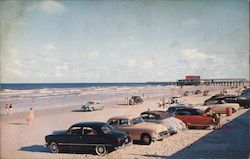 Looking South along Beach Toward Jacksonville Beach Pier Florida Postcard Postcard Postcard