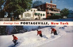 Genesee Falls Highway Hotel Postcard