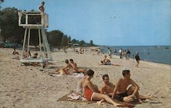 Bathing Beach on Lake Huron Postcard