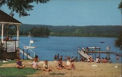 Beautiful Cassadaga Lake - Village Park and Bathing Beach Postcard