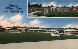 Warren Motor Lodge and Restaurant Postcard