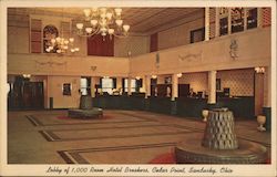 Lobby of Hotel Breakers, Cedar Point Postcard