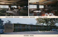 Sahara Motel - Driftwood Lounge & Treaty room of Lemoyne Manor Liverpool, NY Postcard Postcard Postcard