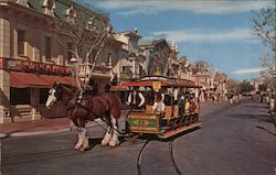 Horse-Drawn Street Car, Disneyland Postcard