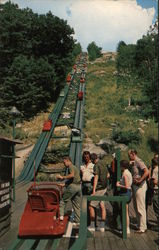 Mt. Cranmore Skimobile - Boarding the Upper Unit North Conway, NH Dick Smith Postcard Postcard Postcard