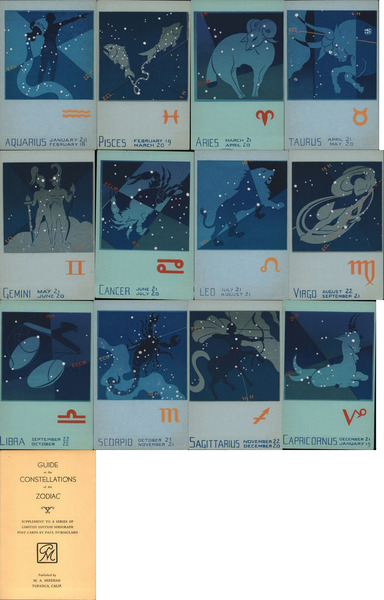 Complete Set of 12: Constellations of the Zodiac Serigraphs