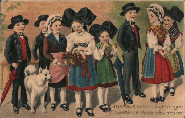 Souvenir de l'Alsace-Lorraine, Children in traditional costumes