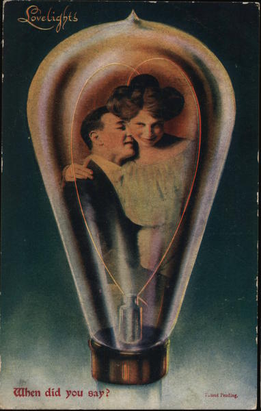 Lovelights - A man and woman inside a lightbulb Couples