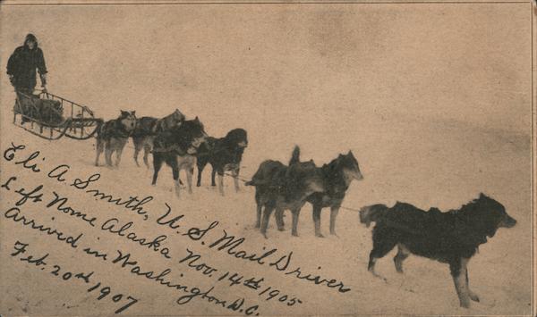 Eli A. Smith Sled and Sled Dogs Delivers Mail