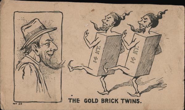 The Gold Brick Twins, 14 Karat Gold Bars Walking Advertising