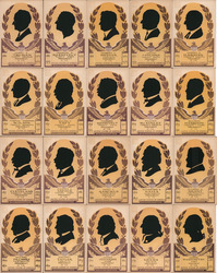 Lot of 20: US President Silhouettes Serigraphs Postcard