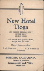 New Hotel Tioga Merced, CA Other Ephemera Ephemera Ephemera