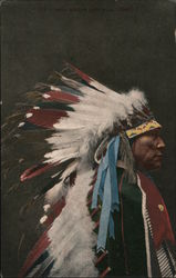 Native American with headdress Postcard