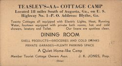 TEASLEY'S AA COTTAGE CAMP Ephemera