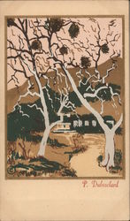 View of Topanga Canyon, Original Serigraph Postcard