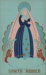 Santa Monica - a portrait of the Saint Serigraph Postcard