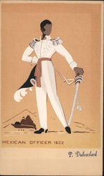 Mexican Officer 1822 Serigraph Postcard