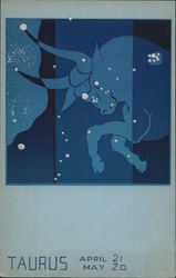 Ltd. Edition of 2000 - Handmade Original Serigraph Taurus April 21 - May 20 Astrology & Zodiac Postcard Postcard Postcard