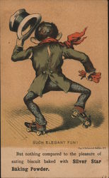 Such Elegant Fun! Roller-skating Man Reveals Many Head Injuries Under hat Trade Card
