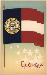 Georgia Flag Serigraph Postcard
