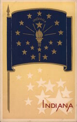 Indiana Flag Serigraph Postcard