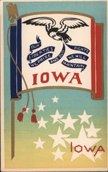 Iowa State Flag Serigraph Postcard
