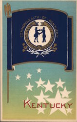 Commonwealth of Kentucky Flag - Hand Made Serigraph Postcard