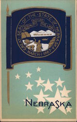 Nebraska - an artist's rendition of the state flag Postcard