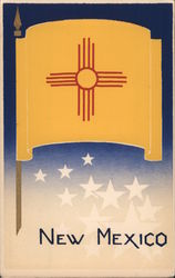 New Mexico State Flag Serigraph Flags Postcard Postcard Postcard