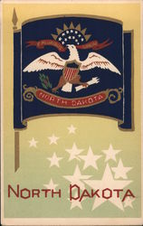 North Dakota Flag Serigraph Postcard