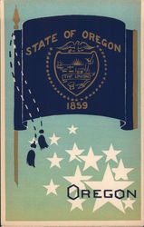 Oregon State Flag Serigraph Postcard