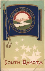 South Dakota State Flag Serigraph Postcard